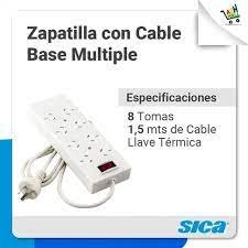 Zapatilla Prolongador Sica 8 Tomas 1.5mts C/ Llave Termica C.971990