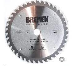 Disco Hoja Sierra Circular Bremen 7 ¼ 184mm 40 Dientes 2952