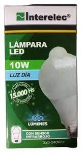 Lampara Led Con Sensor De Movimiento 10w Fria 220v Interelec 403909