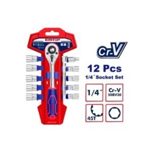 Set 12 Pzs Industrial Tubos, Criquet Y Ext. 1/4pulg 5-14mm Emtop Eskt14122