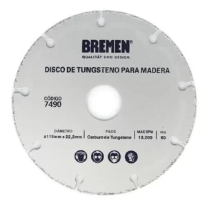 Disco De Corte Amoladora 115mm Bremen Madera Yeso Clavo 7490