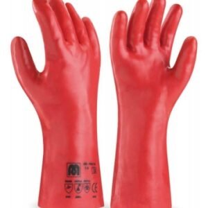 Par De Guante De Pvc Rojo 35 Cms Iram